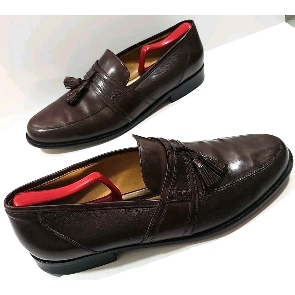 Johnston & Murphy ~Men's Size 11.5M~ Brown Tassel Leather Loafers Shoes #15 2206